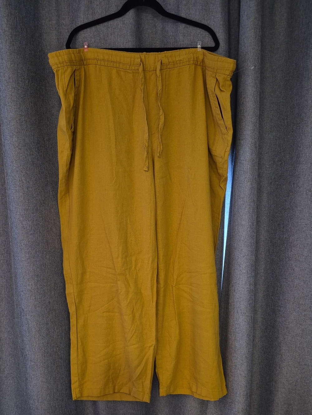 Old Navy Ladies Mustard Yellow Linen Pants - XXL